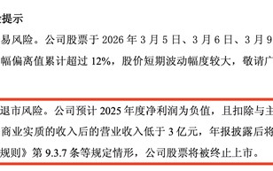 M多家A股公司，提示退市风险