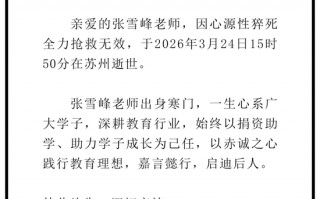 M心源性猝死，张雪峰不幸去世