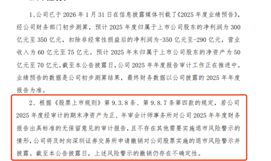 M多家A股公司，提示退市风险